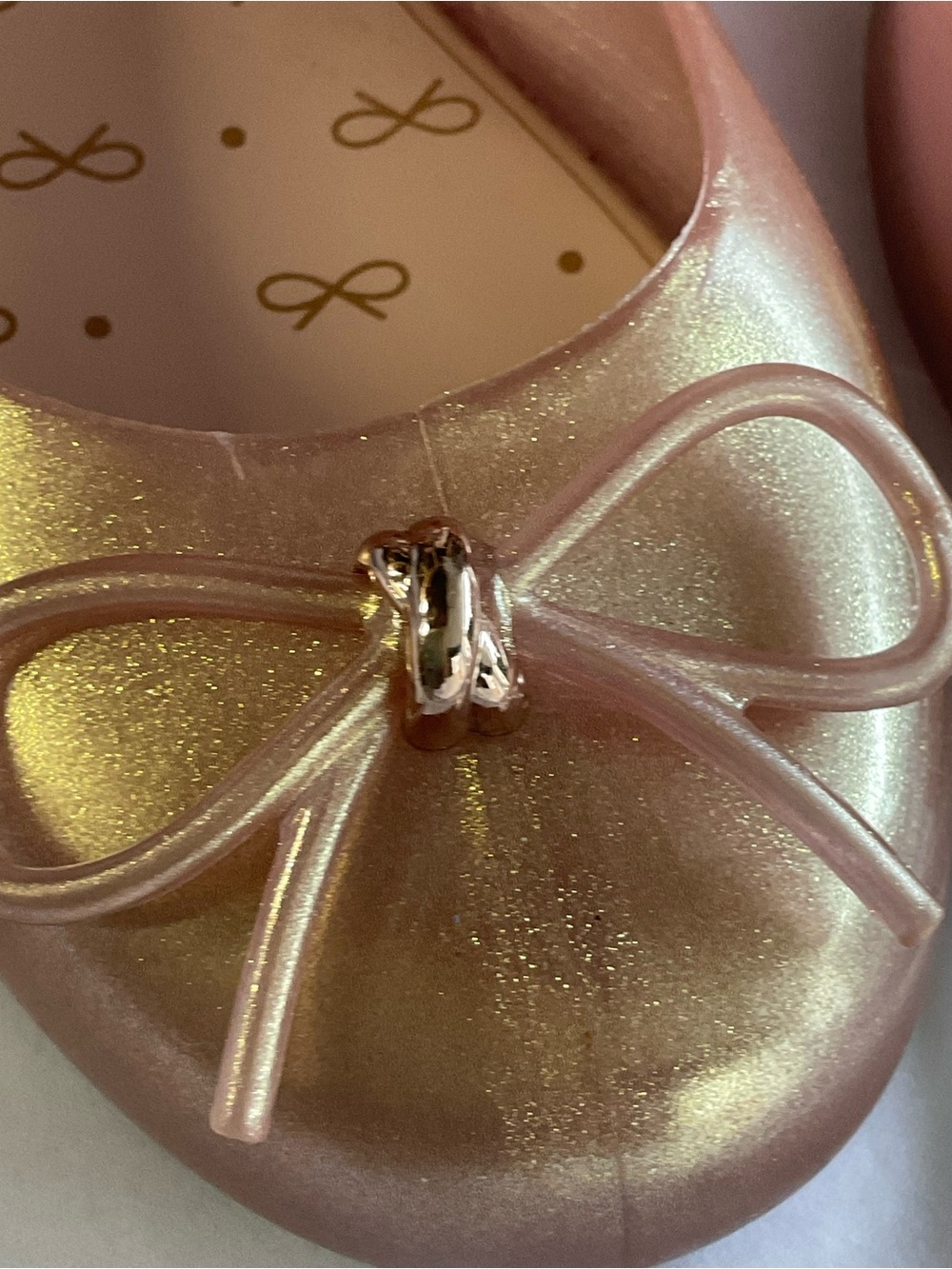 Mini Melissa Sweet Love Rose gold Girl Ballet Flats Size 11 - Picture 8 of 12